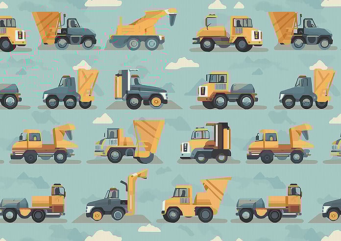 Construction Crew, Digger - Motorised Roman Blind - Image 7